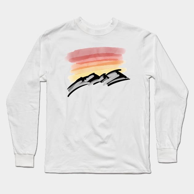 the painted mountain landscape Long Sleeve T-Shirt by pholange